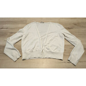 Boss Hugo Boss Women XL Cardigan Cropped Deep V Long Sleeve White